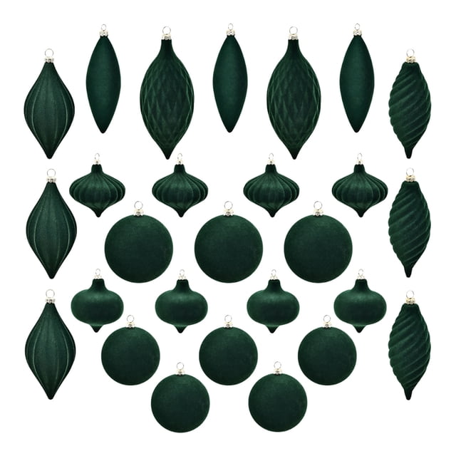 Adornos Navideños de Terciopelo Únicos | Juego de 27 Adornos Coloridos Pintados para Decorar El Árbol de Navidad | Resistentes y Fáciles de Colgar | Decoración Navideña Versátil