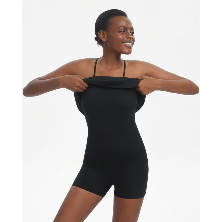 KUACUA Women's Sleeveless Workout Dress, Built-in Bra & Shorts with  Pockets, Athletic Dress for Golf Sportwear Tennis Dress Black 