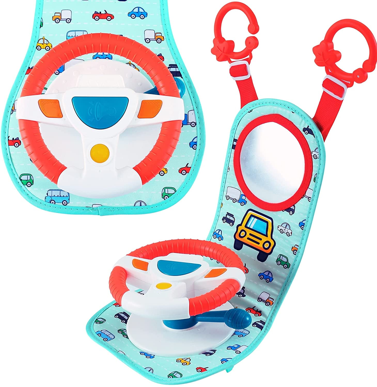 Baby Car Seat Toy for Infants and Toddlers, Adjustable Strap, Imitation