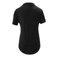 thumbnail image 5 of Womens Summer Outfits V Neck Short Sleeve Comfortable Pure Color Basic Beach Vacation Clothes For Women,Black,L, 5 of 5