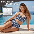 thumbnail image 3 of Xoenoiee Sea Turtle Print Women High Waisted Bikini Sets Tummy Control Swimsuit Two Piece Halter Drawstring Bathing Suit Beachwear Swimwear, 2XL, 3 of 7
