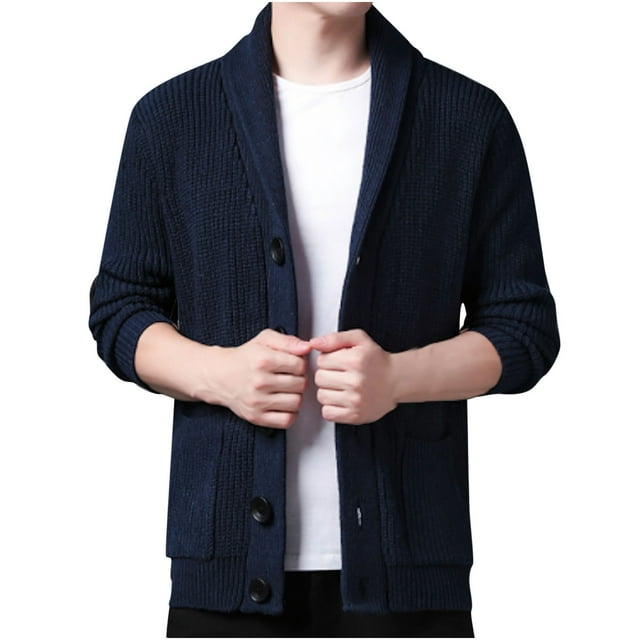 Chemises à Manches Longues pour Hommes Cardigan à Manches Longues à Boutons-Pression avec Poches