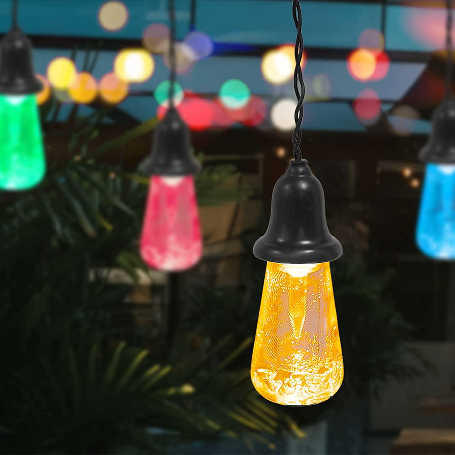 Bibana 60 FT Outdoor String Lights Commercial Grade Vintage Shatterproof Bulbs Weatherproof Patio String Lights for Wedding, Party, Holiday, Christmas, Birthday, Gathering Decoration (Multicolour)