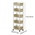 thumbnail image 3 of Hauiodp 5 Tier Rolling Cart Organizer, Rolling Utility Cart Slide Out Organizer, Multifunction Kitchen Storage Organizer, Utility Rolling Cart for Livingroom, Bathroom, Bedroom & Narrow Places, 3 of 7