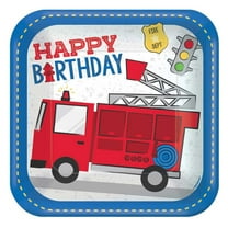 Amscan 552713 9 inch LC Square Plate First Responders