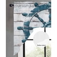 thumbnail image 2 of Teal Coastal Swag Valances for Windows, Small Curtains Drapes, Nautical Summer Rudder Vintage Kitchen Window Curtains Over Sink Rod Pocket Window Treatment Valance for Bedroom/Bathroom 56"x36", 2 of 5
