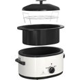 thumbnail image 2 of 8 QT Electric Roaster Oven with Self-Basting Lid, Turkey Roaster Oven with Defrost Warm Function, Removable Pan and Rack, Stainless Steel White, 2 of 7
