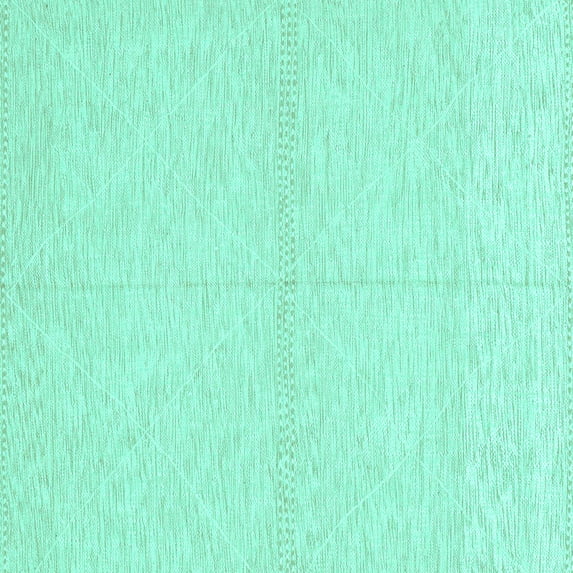 Ahgly Company Indoor Square Solid Turquoise Blue Modern Area Rugs, 6' Square