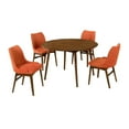 thumbnail image 2 of Arcadia and Azalea 48" Round Orange and Walnut Wood 5 Piece Dining Set, 2 of 8