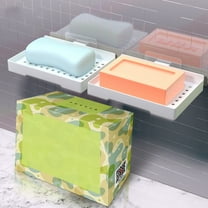 FRCOLOR  2 Pcs Wall Mounted Soap Dish Shower Drainer for Bar Holder White