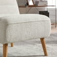 thumbnail image 6 of S-HOME 24.4 Inch Wide Accent Chair in Soft Chenille Fabric with Rubber Wood Legs for Reading Room and Lounge Areas, 6 of 11