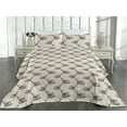 thumbnail image 2 of Ambesonne Vintage Quilted Bedspread Set 3 Pcs, Nostalgic Rocking Chair Art, King, Champagne and Dark Brown, 2 of 4
