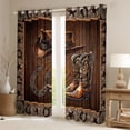 thumbnail image 2 of Erosebridal Bohemian Cowboy Boots Hat Blackout Curtains Set of 2 (52x84 Each),Rustic Horseshoe Texas Stars Pattern Window Curtains, 2 of 7