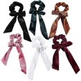 thumbnail image 1 of Bowknot Hair Scrunchies Velvet Hair Scrunchy Elastic Hair Bow Hair Bands Ponytail Holder Hair Ties Ropes Accessories For Girls Women (6 Pack), 1 of 5