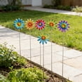 thumbnail image 6 of Meggemo Outdoor Garden Landscape Metal Flower Stakes Set of 5 Decorative Plant Sticks for Lawn way Border Patio Yard Art Decor, 6 of 6