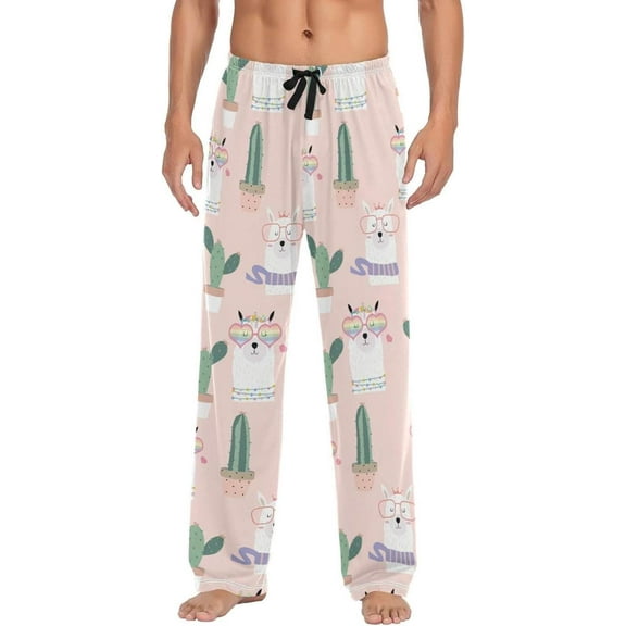 GZHJMY Llama Pajama Pants for Men, Lounge Pants Lightweight Men Pajama Bottoms with Drawstring Pockets, Christmas New Year Birthday Gifts, Medium