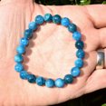 thumbnail image 3 of K-KED Premium Natural Blue Green Apatite Crystal 8mm Bead Stretchy Bracelet 7.5", 3 of 3