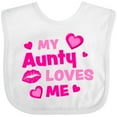 thumbnail image 3 of Inktastic My Aunty Loves Me with Hearts and Kiss Boys or Girls Baby Bib, 3 of 4