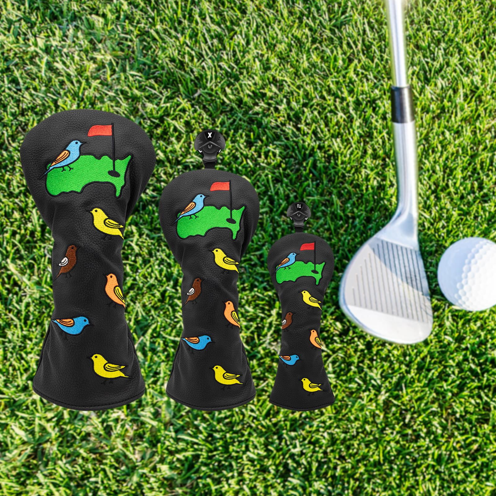 funtasica Durable Golf Wood Headcover Protective Sleeve with No. Tag Waterproof Golfer Accessories Driver Wood Putter Sleeve Fleece , 3 UT No 1 3 UT