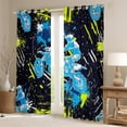 thumbnail image 2 of Homewish Dirt Bike Black Out Curtains for Boys Girls,Extreme Sport Curtains Pack of 2 (42x63 Each),Graffiti Splash Bedroom Curtains,Ultra Soft Home Decor, 2 of 6
