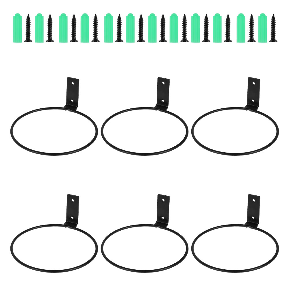 SchSin Flower Plant Pot Wall Mount Ring Holder Metal Planter Hook