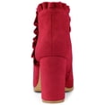 thumbnail image 4 of BLISSFUL STEP Valentine's Women's Ankle Boots Pointed Toe Zip-Up Block Heel Red 9, 4 of 8