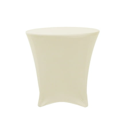 96 Inch Round Patio Furniture Cover Your Chair Covers - 30 x 30 inch Lowboy Cocktail Round Stretch Spandex Table Cover Ivory for Wedding, Party, Birthday, Patio, etc. ()