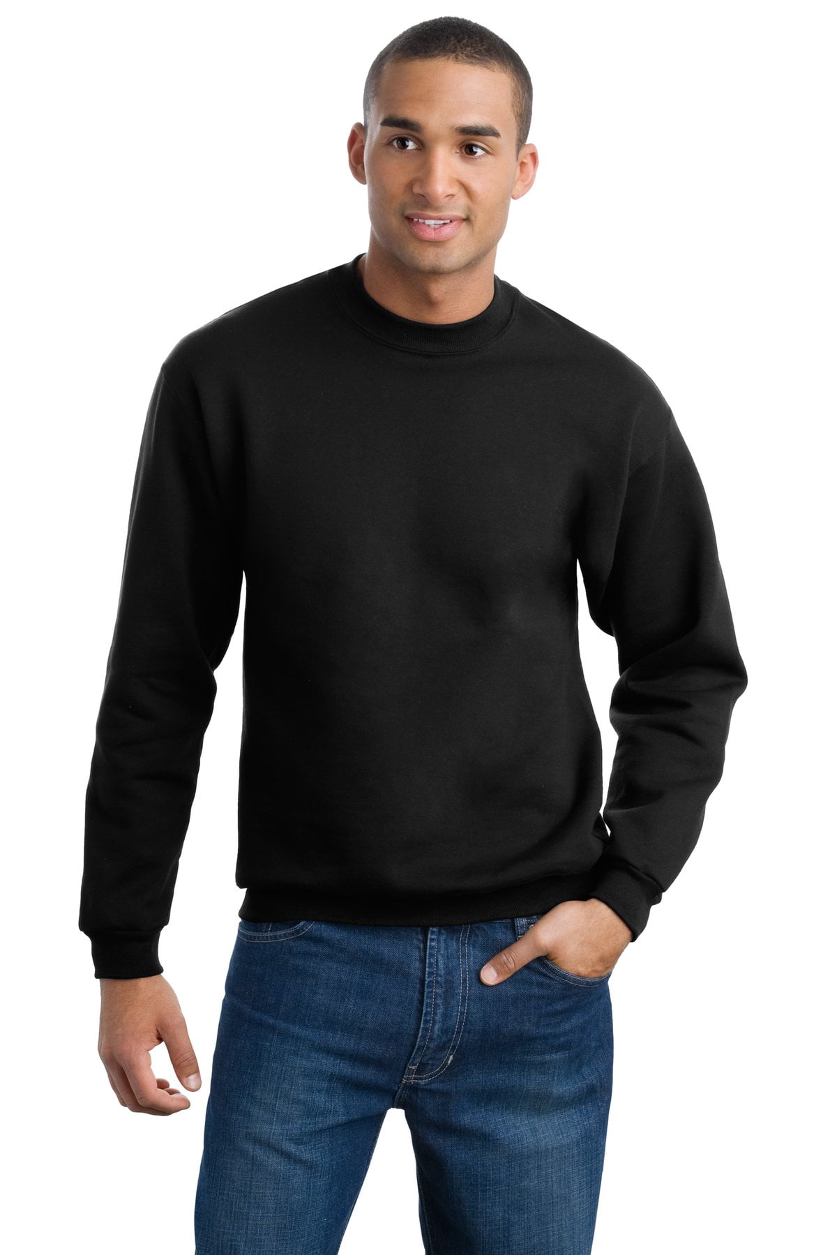 Jerzees Men's Super Sweats NuBlend Crewneck Sweatshirt - 4662m, Size: Small, Black