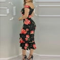 thumbnail image 4 of Héliisoer Été Femmes Robe Sexy une Épaule Irrégulière Serré Robe Imprimée de la Hanche, 4 of 6