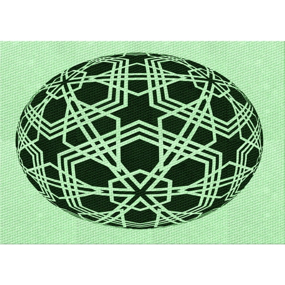 Ahgly Company Machine Washable Indoor Rectangle Transitional Medium Forest Green Area Rugs, 8' x 10'