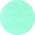 thumbnail image 1 of Ahgly Company Indoor Round Solid Turquoise Blue Modern Area Rugs, 4' Round, 1 of 4