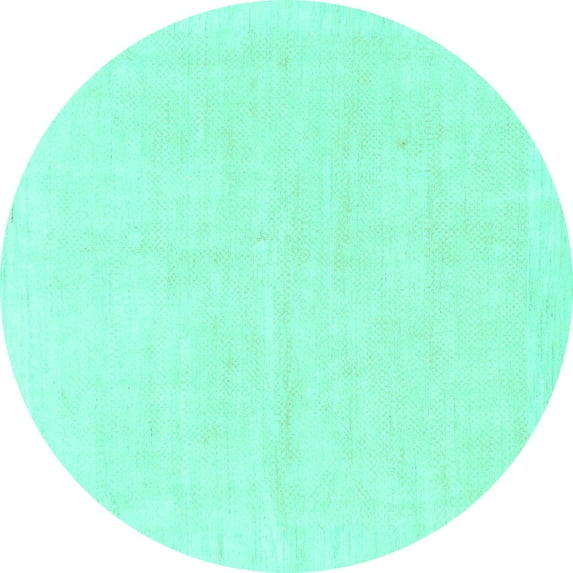 Ahgly Company Indoor Round Solid Turquoise Blue Modern Area Rugs, 4' Round