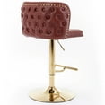 thumbnail image 6 of Modern Swivel With Adjustable Height Seat, Burgundy Pu Leather Upholstery And Back For Home Pub & Kitchen Island (2 Bar Stools Height, Upholstered, Back, (2) - Wine Red, 6 of 7