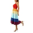 thumbnail image 4 of Mommy and Me Dresses Matching Outfits Rainbow Casual Dress Floral Parent-Child Summer Matching Long Dress, 4 of 9