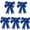 5pcs Blue, variant on Pakyozj 5pcs Christmas Bows Outdoor Decorations Large Glitter Christmas Tree Topper Bow with Glitter Gold Edge for Xmas Home Front Door Decor Indoor Outdoor Decoration Supplies 7.09”x9.06”