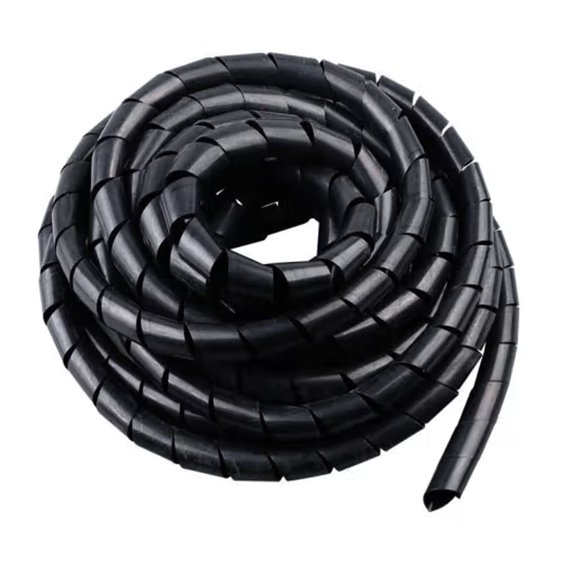 Envoltura De Cable En Espiral - 45 Pies 1/4 "" Organizador De Funda De Administración De Cables Para Cable De Computadora Cable De Alimentación Cable De Audio Y Video (1/4 Pulgada-45 Pies Negro)