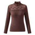 thumbnail image 5 of Breezora Womens Long Sleeve Thermal Tops Stand Neck Warm Fleece Turtleneck Undershirt For Autumn Winter Elegant, 5 of 7