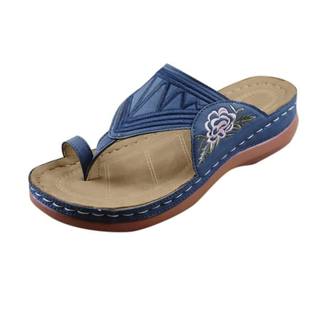 

Clip Wedge Female Large Sandals for Women Dressy Summer Size Buckle Finger Heel Womens Flat Sandals Comfortable Embroidered Women s Ry Sandals Women Sandals Fashionable and versatile