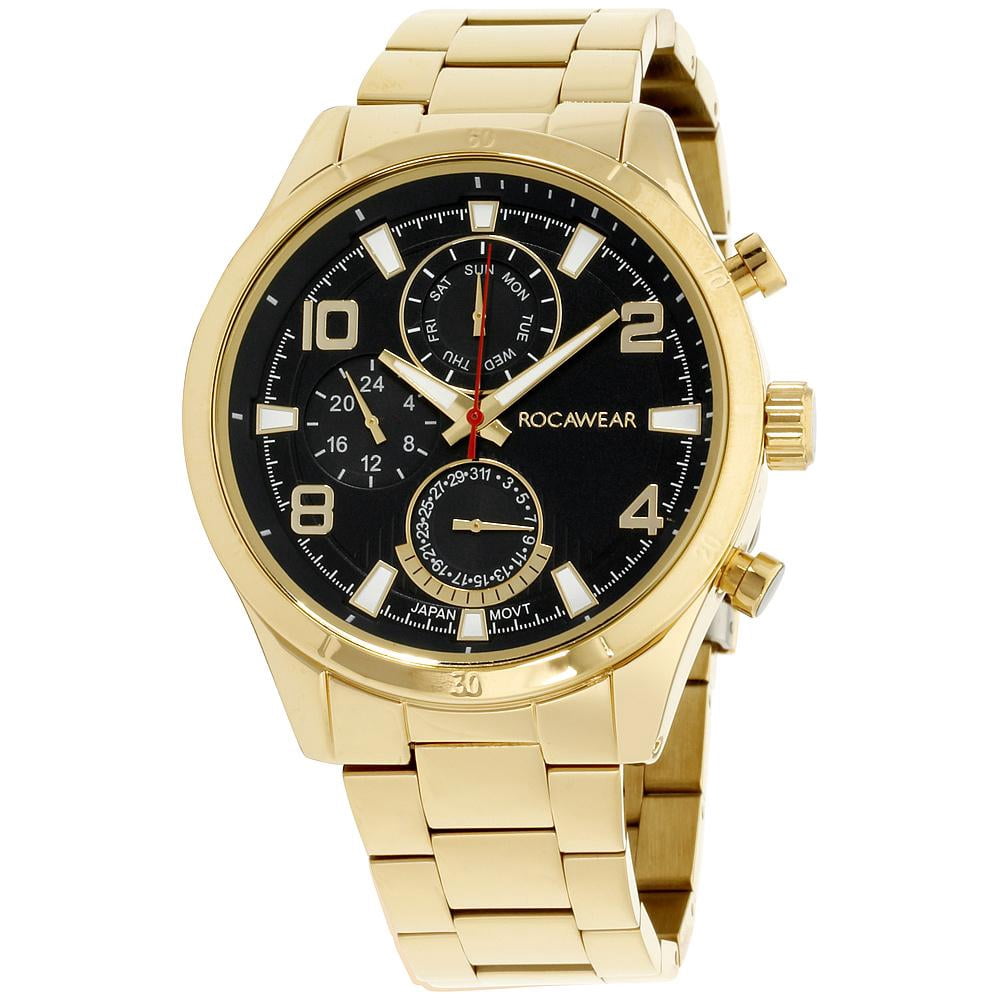 Rocawear - Mens Analog Watch Navy, Gold and Gold Band - Walmart.com ...