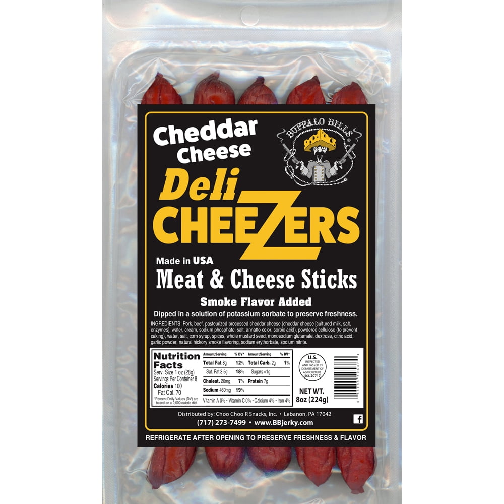 Buffalo Bills 8oz Cheddar Cheese Deli CheeZers (Meat & Cheese Sticks) – Four 8oz Packs