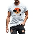 thumbnail image 1 of Hombres Pantalones Cortos de Manga Corta Impresa Casual Cuello Redondo Superior, Camisa de Moda para el Verano Y la Primavera, 1 of 8