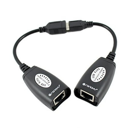 SANOXY USB over Cat5/5e/6 Extension Cable RJ45 Adapter Set
