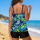 thumbnail image 5 of Conjunto de Bikini de Cintura Alta para Mujeres Color Sólido Correa sin Espalda Bikini Traje de Baño Color Bloqueo Fuera Del Hombro con Sujetadores Acolchados Extraíbles, 5 of 7