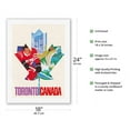 thumbnail image 2 of Toronto Canada - CA - Vintage Airline Travel Poster c.1968 - Japanese Unryu Rice Paper Art Print (Unframed) 18 x 24 in, 2 of 4