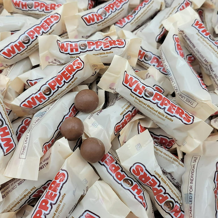 Whoppers Malted Milk Balls Candy - Crunchy Malted Milk Ball Coated in  Sweet, Rich Chocolate - 3 Pack Individually Wrapped - Bulk Pack 1 Pound