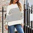 thumbnail image 4 of YDFCWXW Women's Oversized Sweaters 2025 Fall Outfits Trendy Crewneck Knit Side Slit Fashion Pullover Tops White, XL, 4 of 5