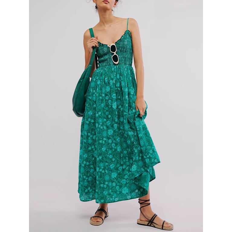 90s gothic prom dress Summer Ready Livesso Floral Print Spaghetti Strap Casual Dress for Wom –  Canary Houze