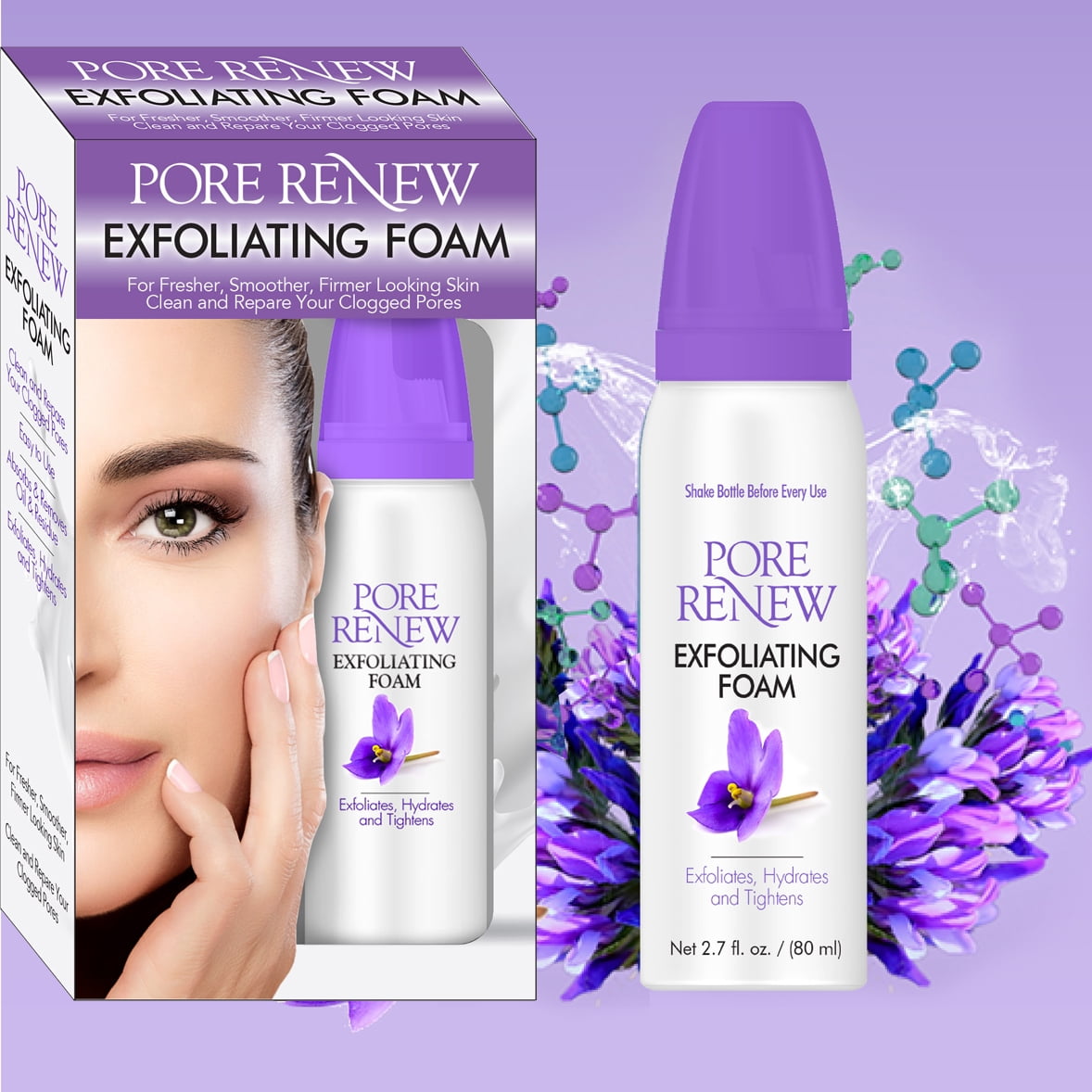 Pore Renew Exfoliating Foam, Deep Facial Cleanser that Peels, Hydrates