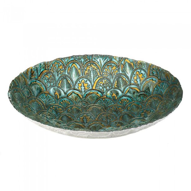 ABSTRACT PEACOCK DECORATIVE BOWL