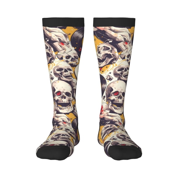 Balery lips record rock Skull Calcetines novedosos Calcetines deportivos Calcetines hasta la rodilla Calcetines de algodón Calcetines originales y geniales